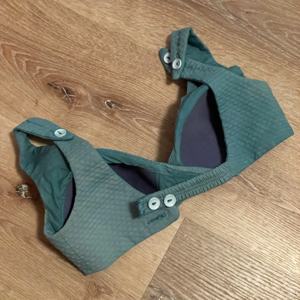 True 1950’s vintage two piece bikini retro 60s teal pinup swimsuit XS S vlv MCM - Picture 2 of 4